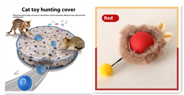 PurrPlay Self-Rolling Interactive Cat Toy Ball