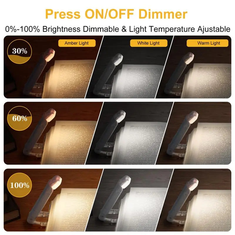 Clip-On LED Reading Light — USB Rechargeable, Eye-Care