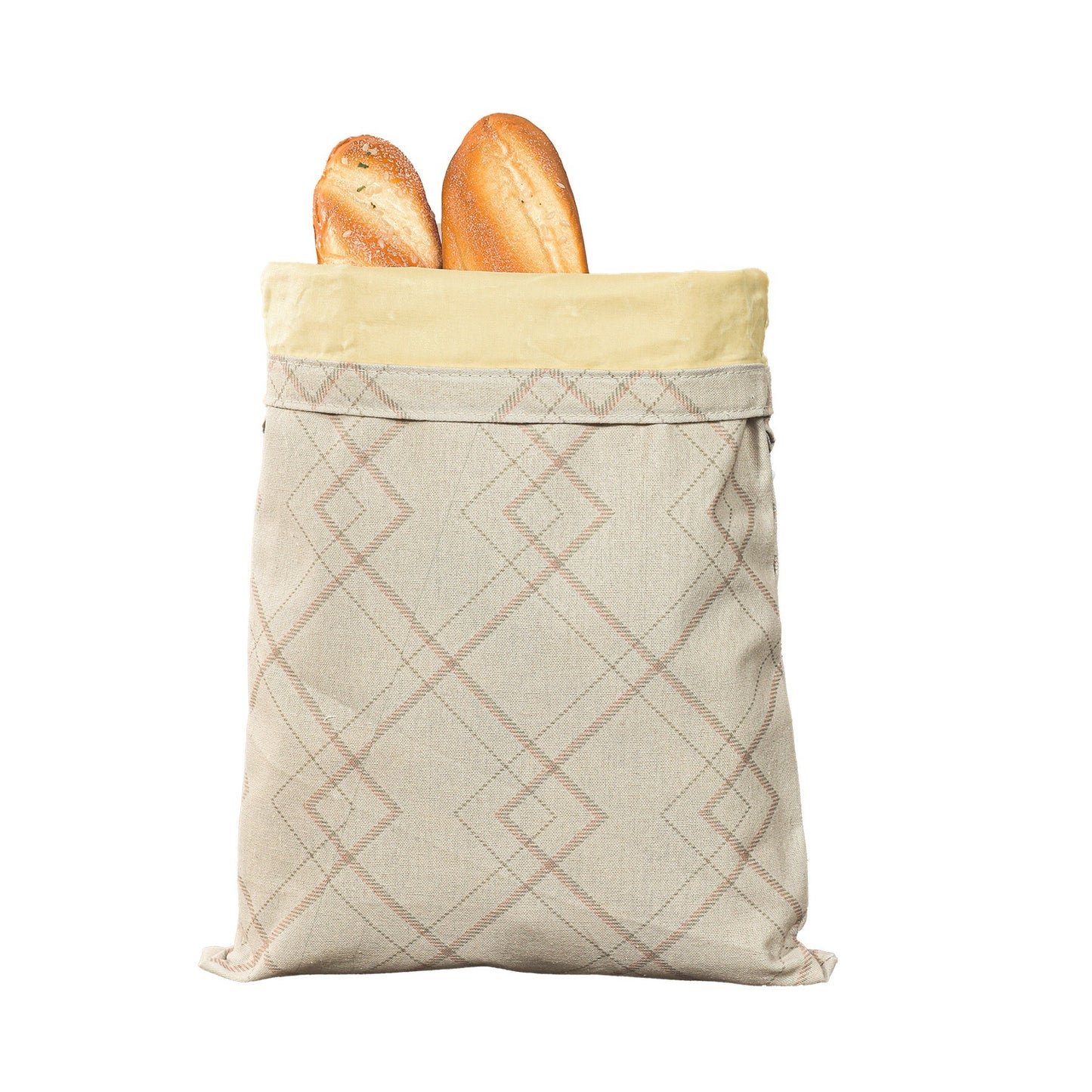 Reusable Cotton Linen Bread Bag with Snap Closure