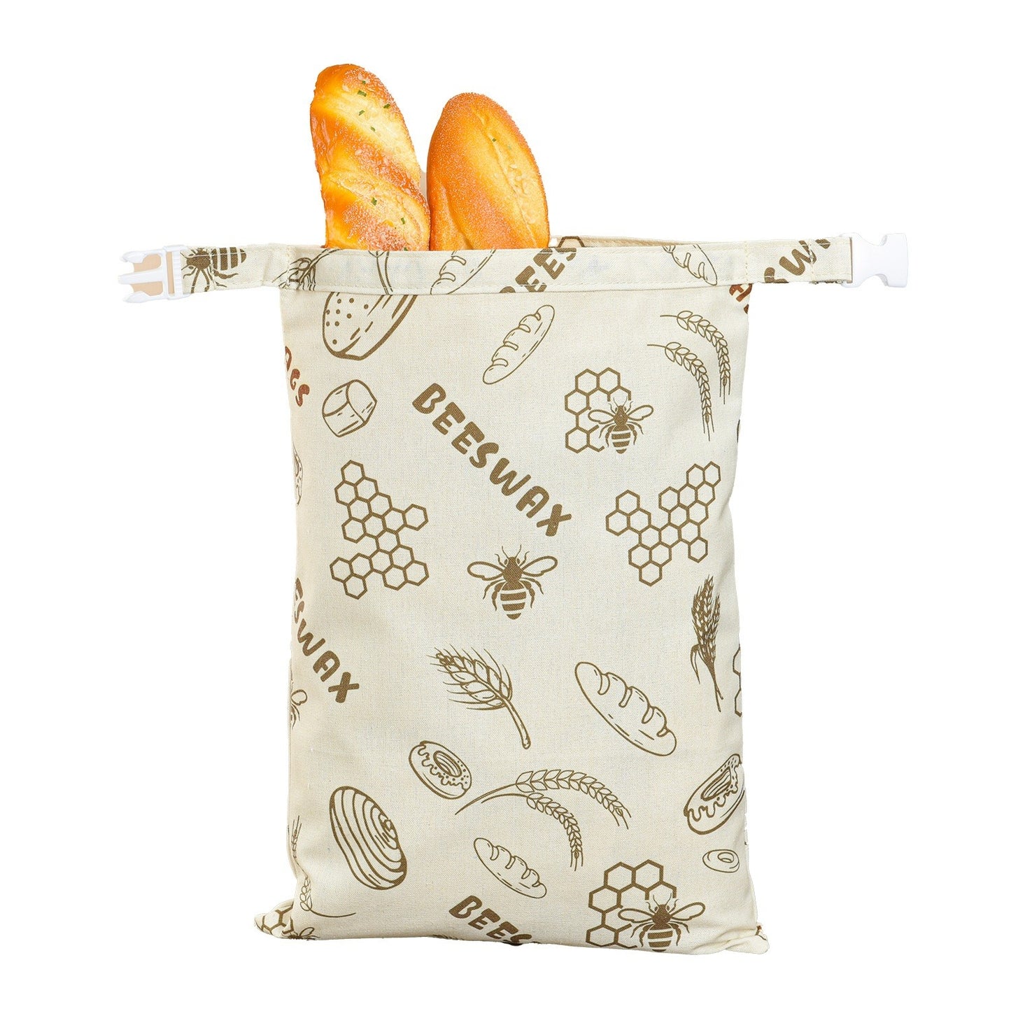 Reusable Cotton Linen Bread Bag with Snap Closure