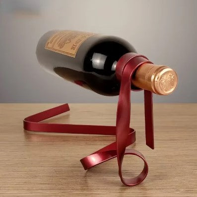 Ribbon Wine Rack — Floating Iron Bottle Holder