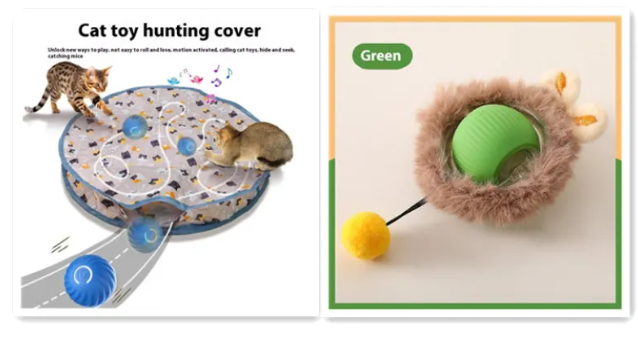 PurrPlay Self-Rolling Interactive Cat Toy Ball