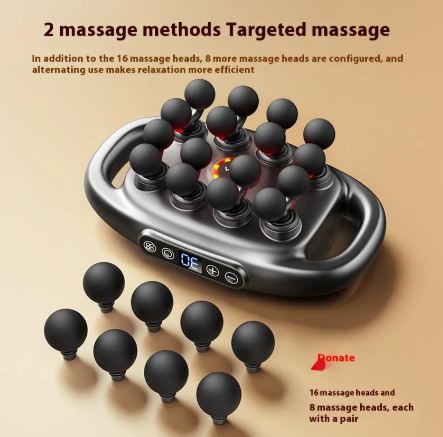Deep Tissue Percussion Massage Gun — 8 or 16 Heads