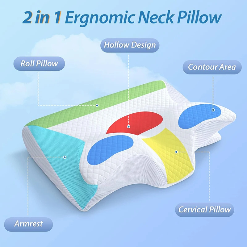Memory Foam Cervical Neck Pillow — Orthopedic Support for Pain Relief