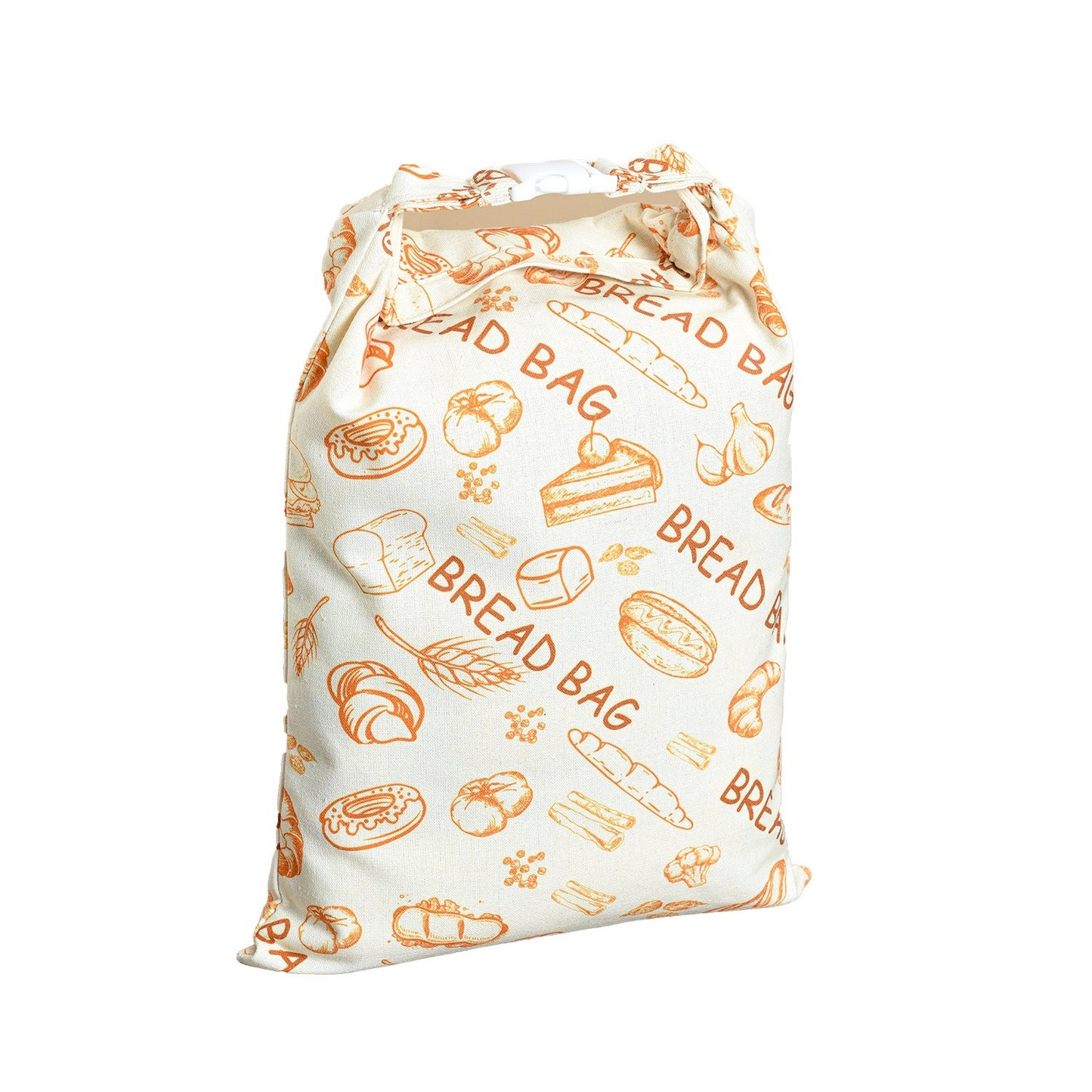 Reusable Cotton Linen Bread Bag with Snap Closure