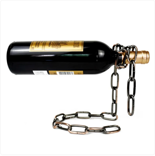 Suspension Chain Wine Rack — Decorative Iron Bottle Holder
