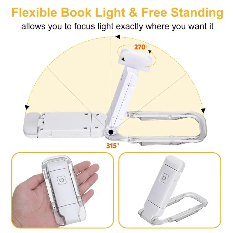 Clip-On LED Reading Light — USB Rechargeable, Eye-Care