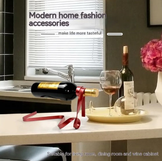 Ribbon Wine Rack — Floating Iron Bottle Holder