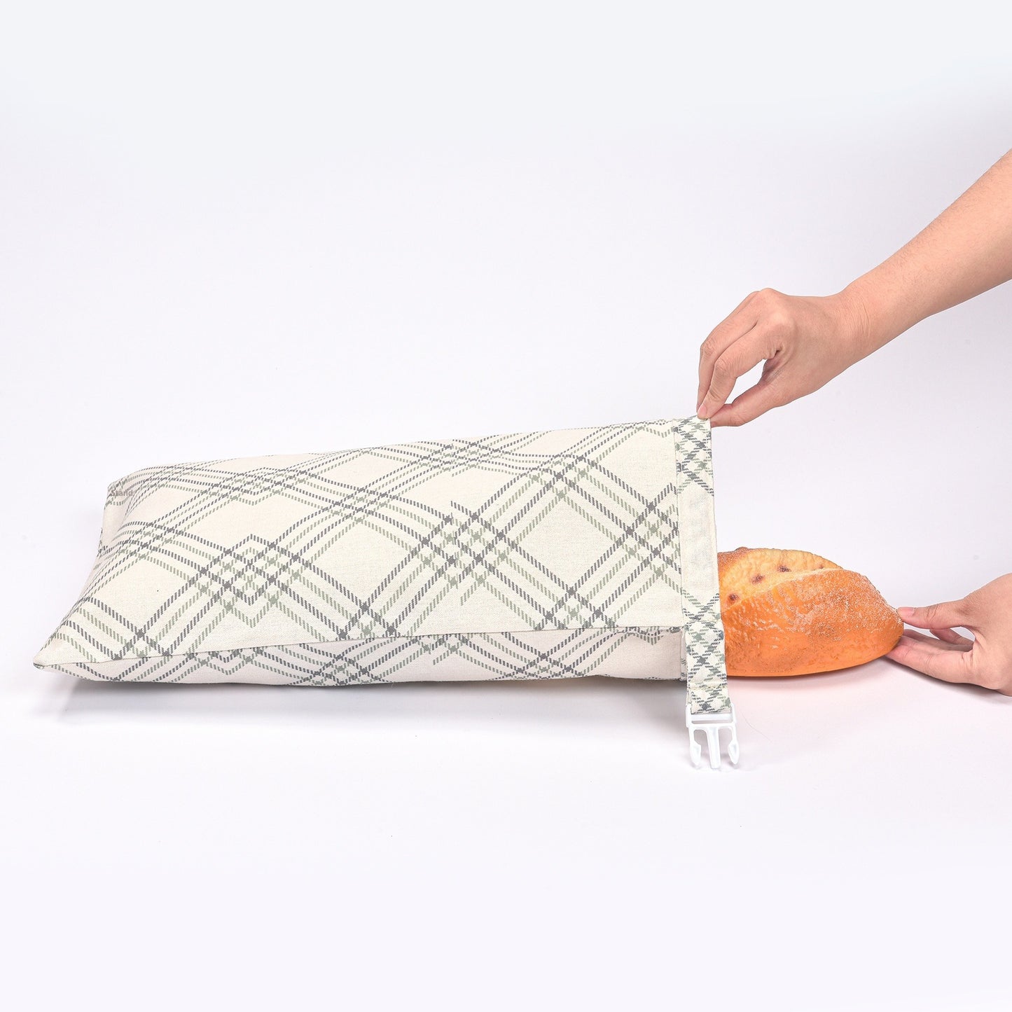 Reusable Cotton Linen Bread Bag with Snap Closure