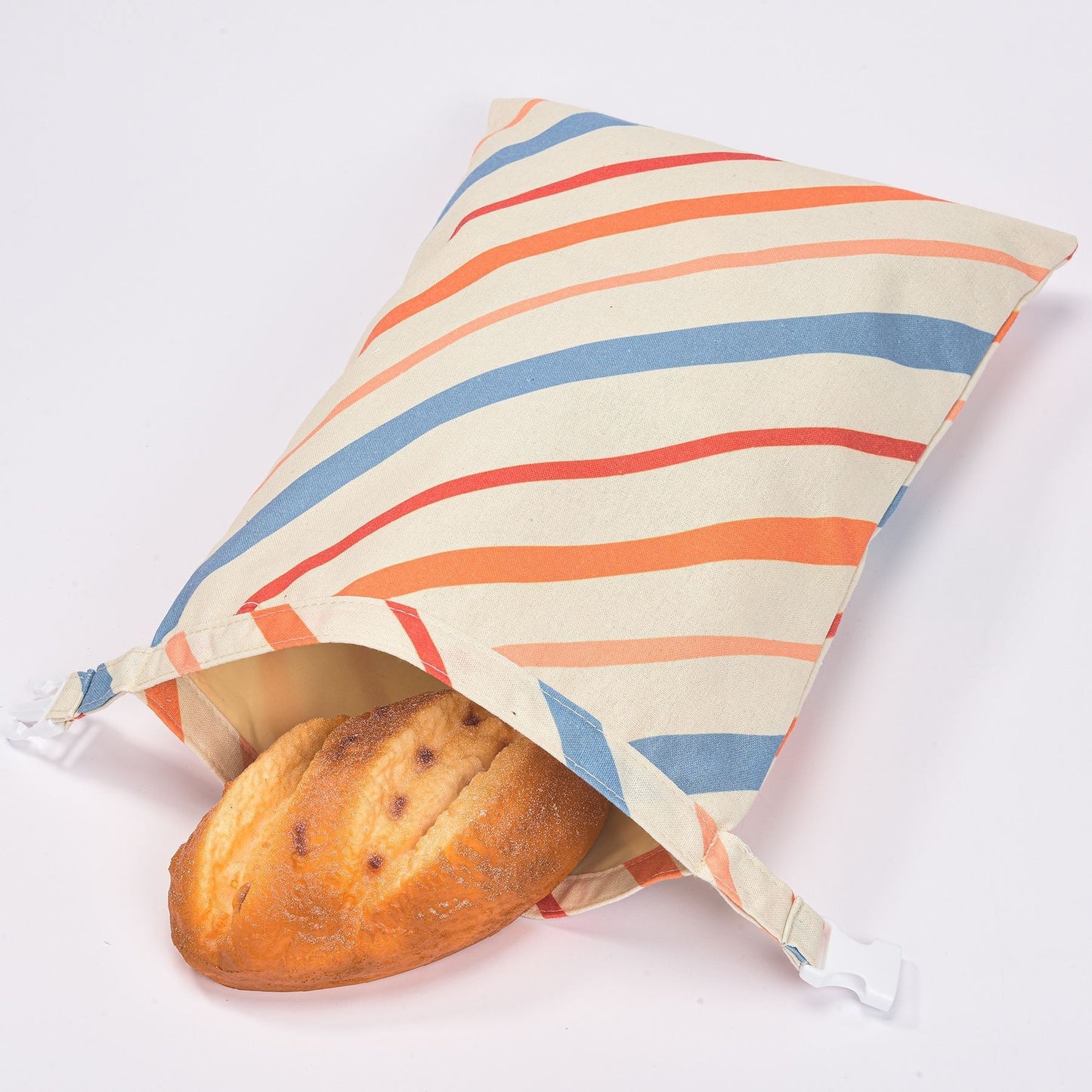 Reusable Cotton Linen Bread Bag with Snap Closure